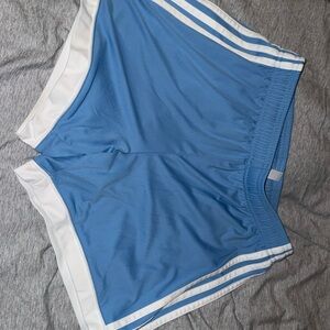 adidas Women's Athletic Shorts in Blue and White